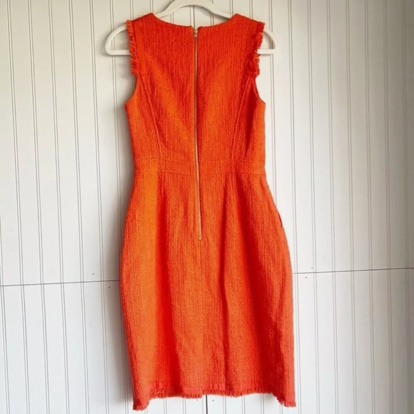 J. Crew Size 6 Orange Sheath Dress in Textured Tweed with Pockets EUC! - Picture 7 of 7